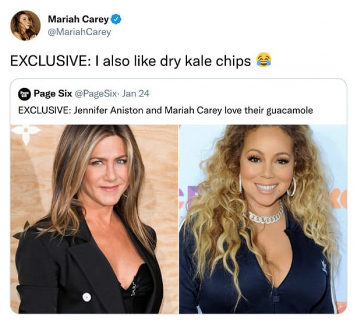 22. Mariah Carey likes dry kale chips