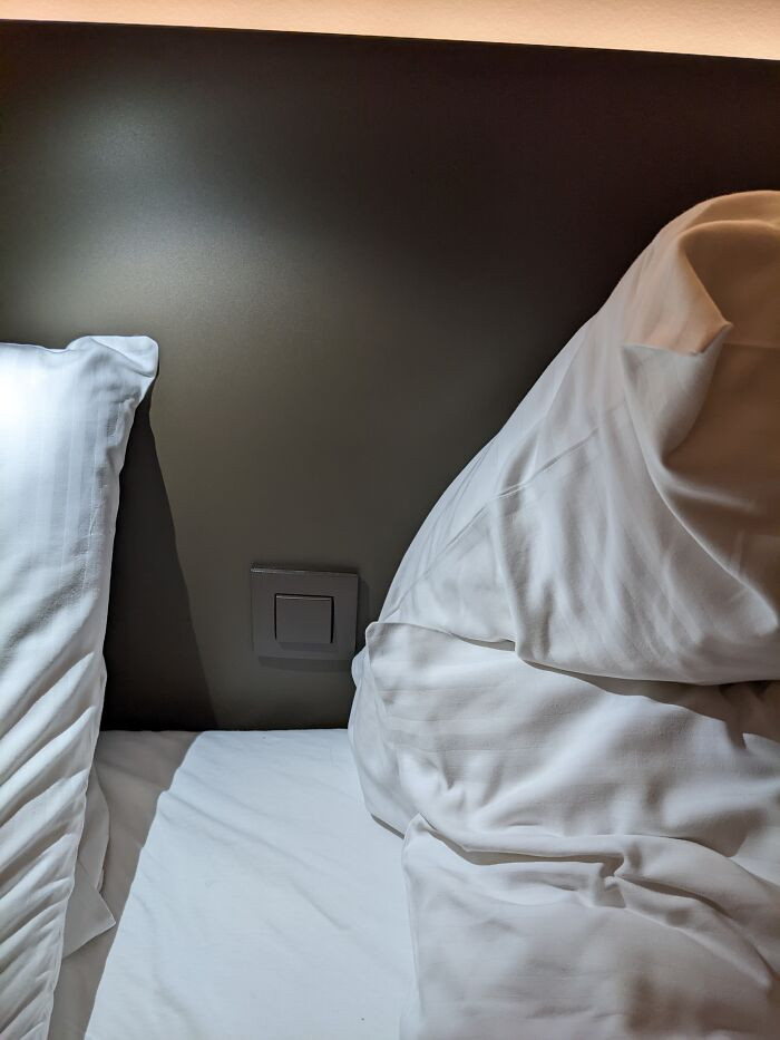 47. Hotel Room Light Switch Hidden Behind Pillows, So You Wake Up Inexplicably In The Middle Of The Night