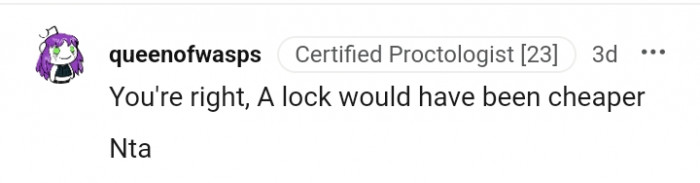 A lock would have been cheaper