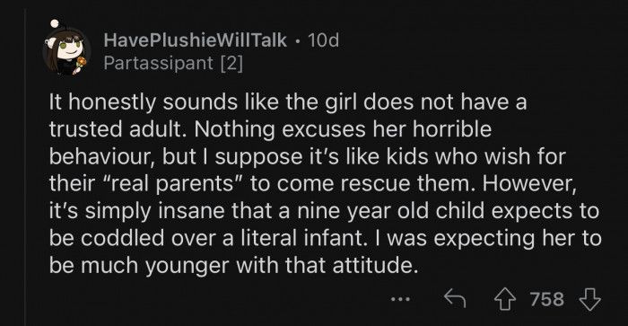 Nothing excuses that horrible behavior.
