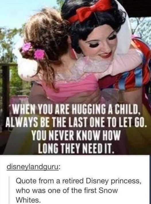 An important life lesson from a real-life Disney princess: the power of a hug