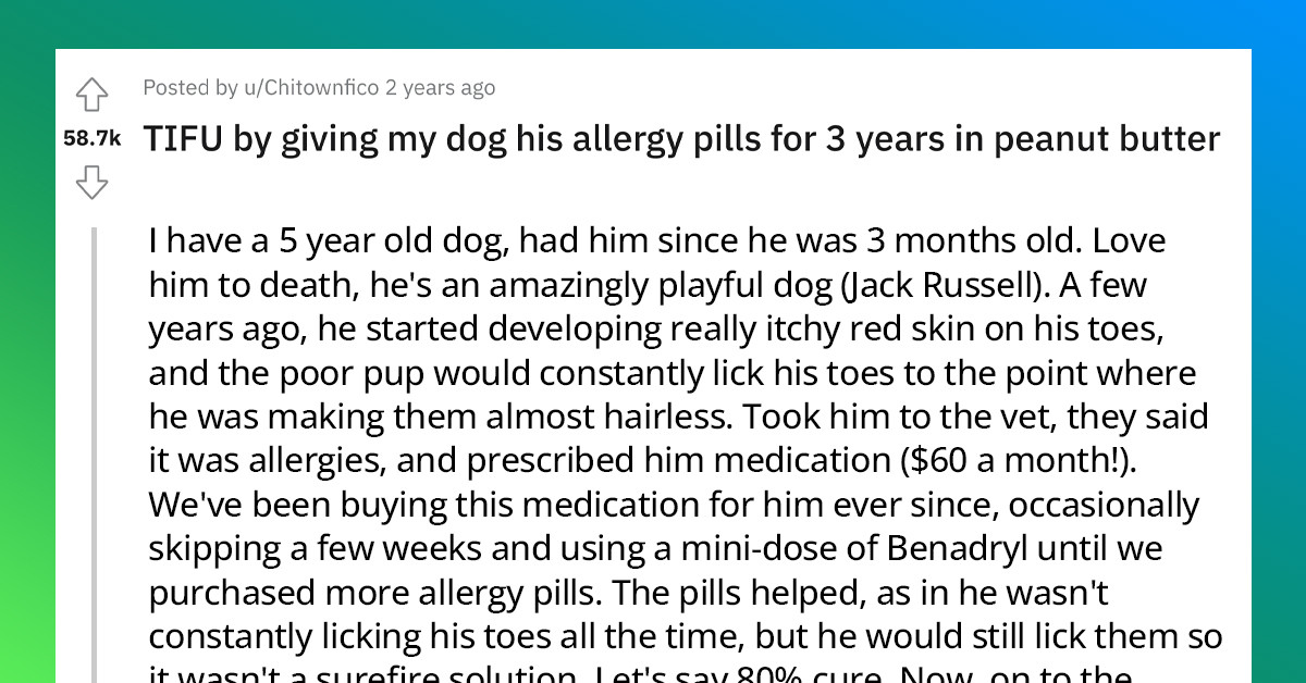 This Dog Suffered From Itchy Toes Because Of Taking Allergy Pills Dipped In Peanut Butter