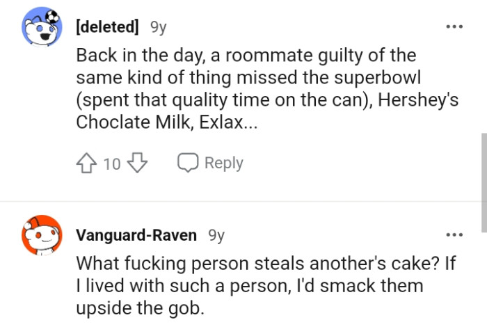 This Redditor would smack the roommate upside the gob if they happened to be the OP