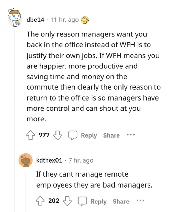 The only reason to return to the office is so managers have more control