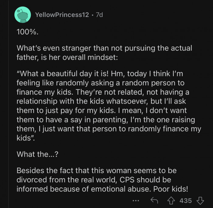 CPS should be informed of her neglect.