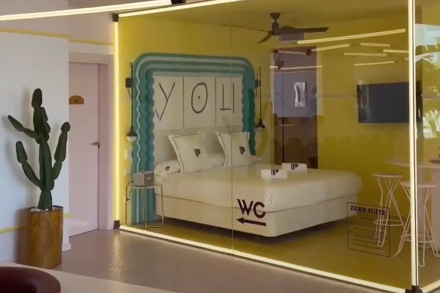Check out some other interesting areas of the glass hotel room