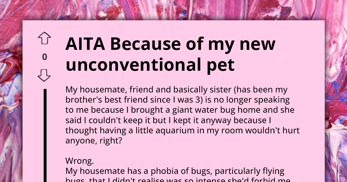 Insensitive Redditor Refuses To Give Up Beloved Giant Water Bug Despite Roommate's Fear Of Insects