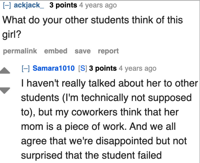 Even the other tutors are complaining about the entitled mother.