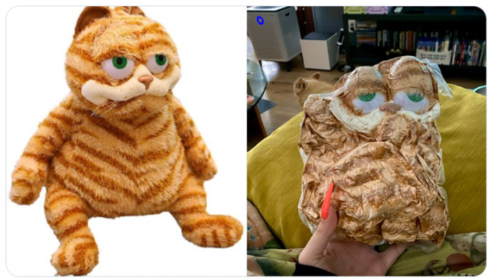 3. “So i bought an already fucked looking garfield toy, but then it showed up vacuum sealed, and oh my god”