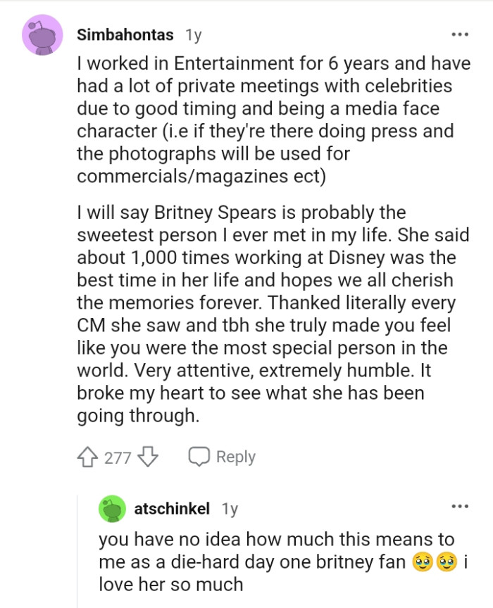 12. This Redditor says they met Britney Spears