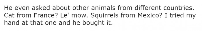 Though OP's story didn't just stop at birds, he totally went with it being applicable to all animals