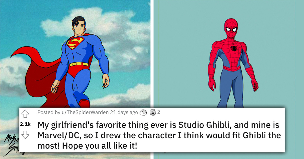 DC Comics Fan Draws Superman In A Studio Ghibli Art Style As A Present For His Girlfriend
