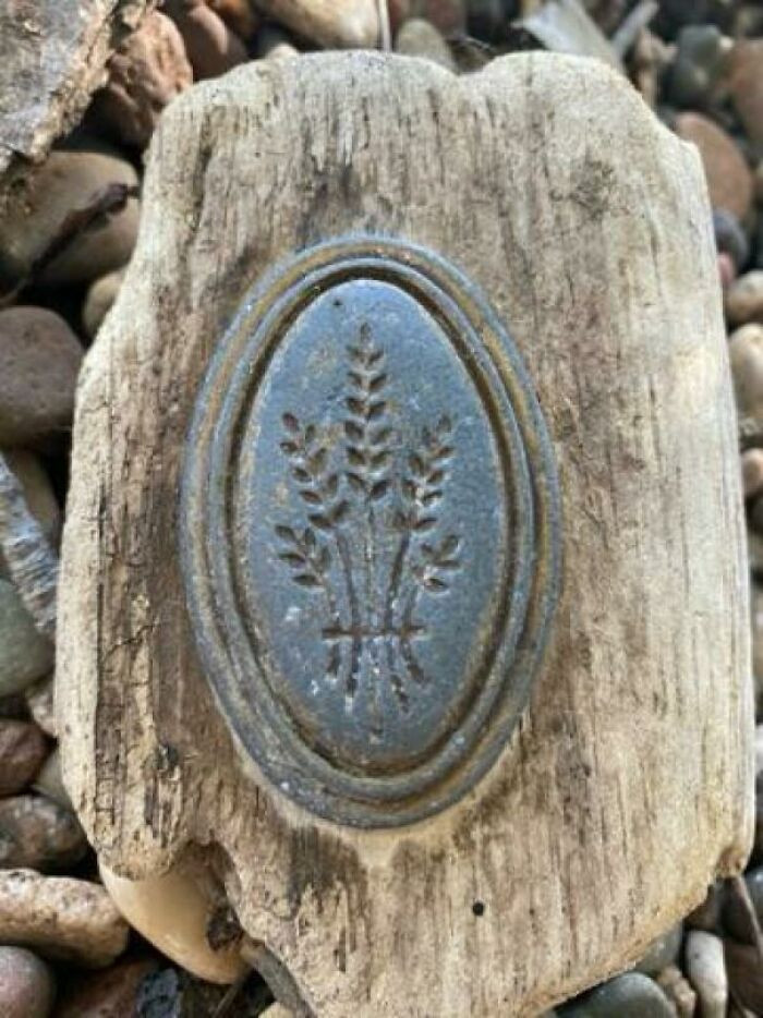 14. Driftwood With Metal Plaque Found On The Mississippi River Bank