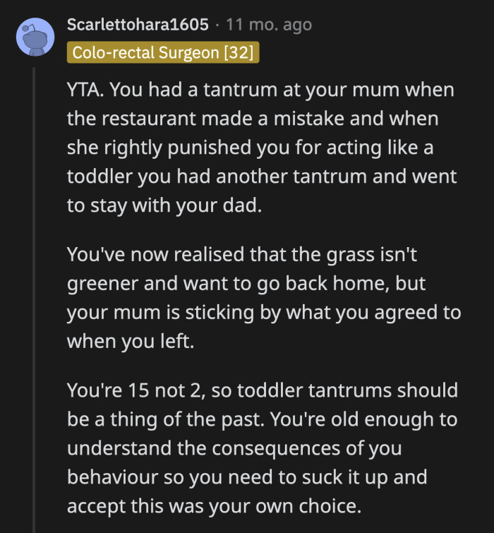 Enjoy the consequences of your childish and rude behavior, OP.