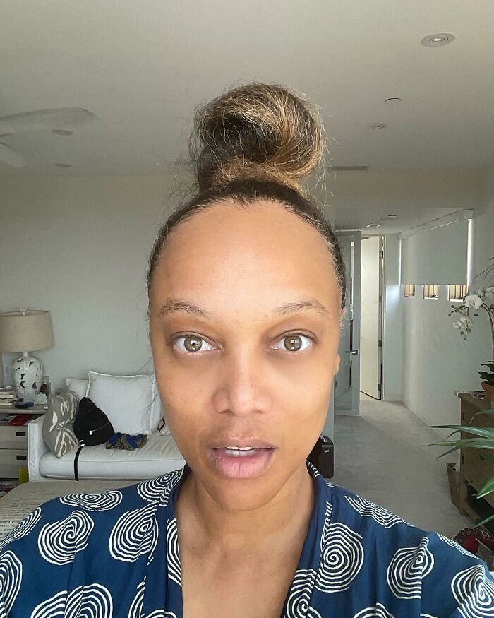 27. Tyra Banks without makeup on her face