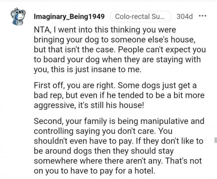 Man Refuses To Board His Dog For Thanksgiving Because His Family