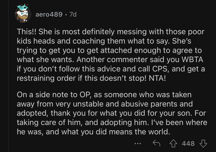 OP saved that kid from potentially living a terrible life.