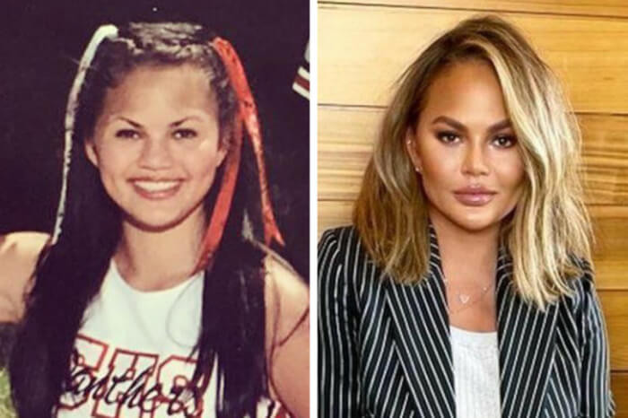 5. Chrissy Teigen (approximately 2000 vs 2021)