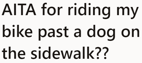 A cyclist who drove their bike on the sidewalk asked this question: