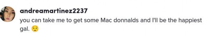 Say 'Hi' if you don't mind going on a date to MacDonnalds