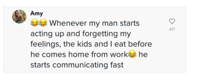 This user has a cheeky way of getting her man’s attention when he starts acting inconsiderate