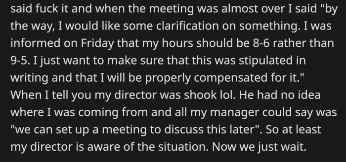 OP brought up the issue to the director when the manager failed to do so