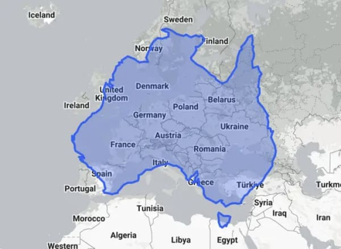 Australia is way bigger than you think it is