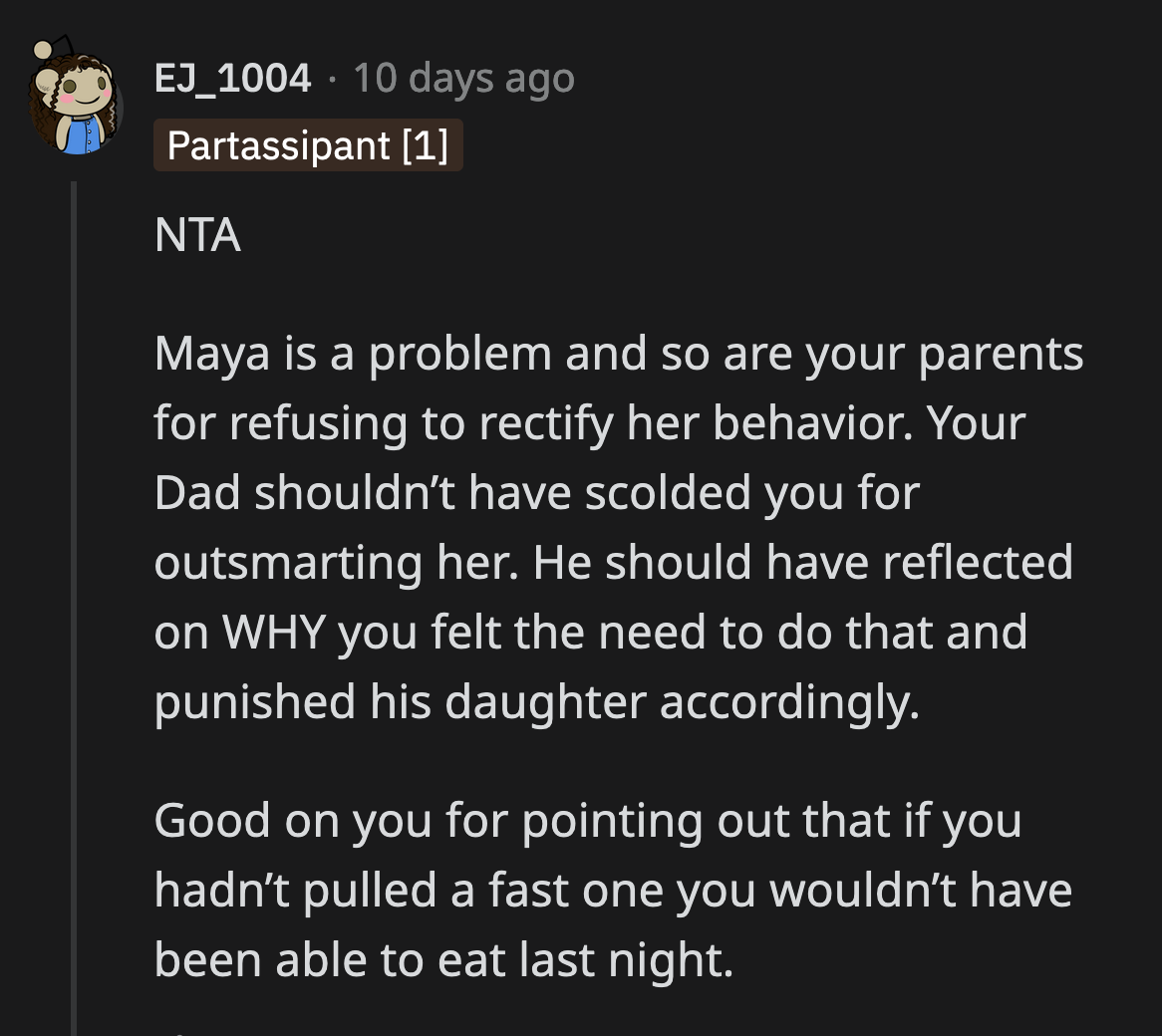 Their parents should stop enabling their daughter's childish treatment of OP.