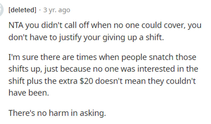 The supervisor was obviously just mad about the fact that she tried to call out in general, and probably nothing to do with her 