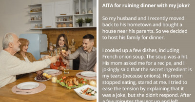 20 Witty Comments From Redditors To A Lady Whose MIL Got Angry At Her Harmless "Tears" Joke