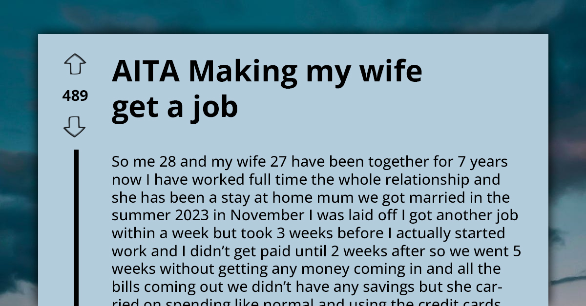 Wife Calls Husband A Hole For Asking Her To Take On Part Time Job Just