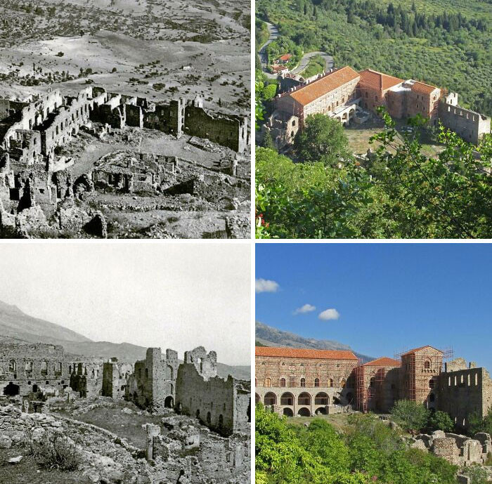 41. The magnificent Byzantine Palace located in Mystras, situated in the Peloponnese region of Greece.