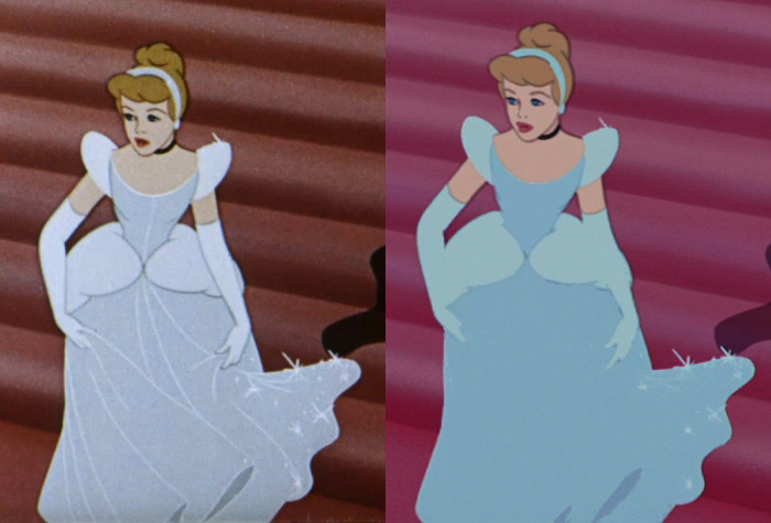 13. Cinderella's Dress Was So Grained In The Blu-Ray Version That It Erased A Lot Of Details