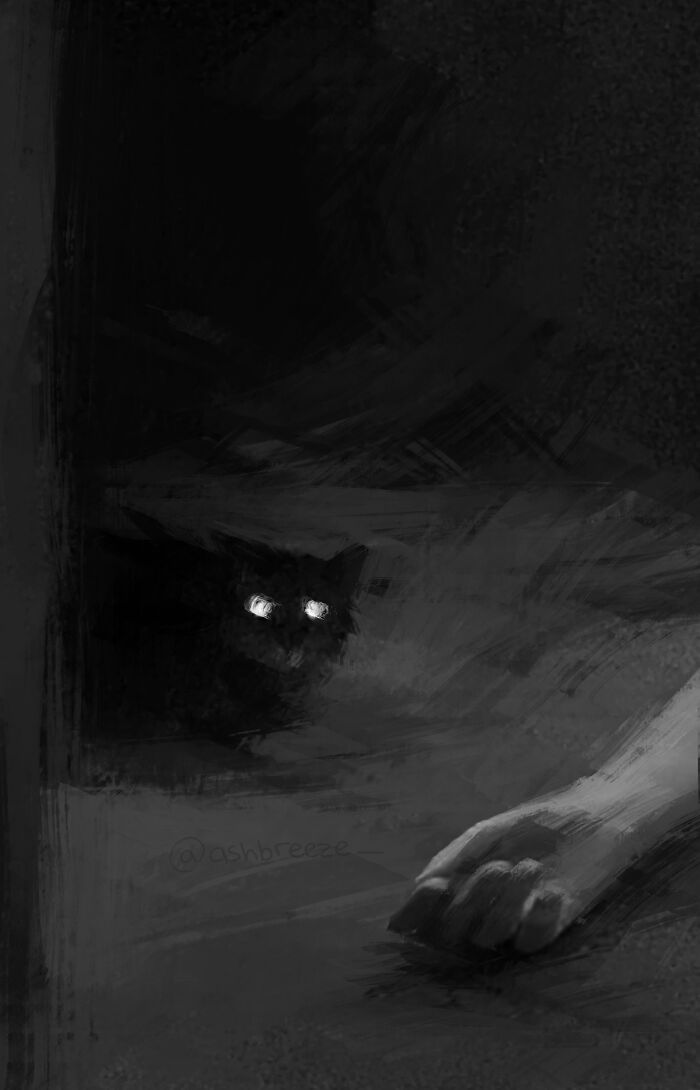 30. [oc] I Paint These Eerie Cats!