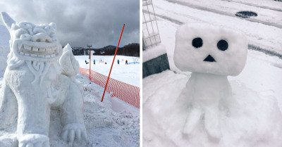 27 Pictures Of Wonderful Snow Sculptures Built During Heavy Snowfall In Japan