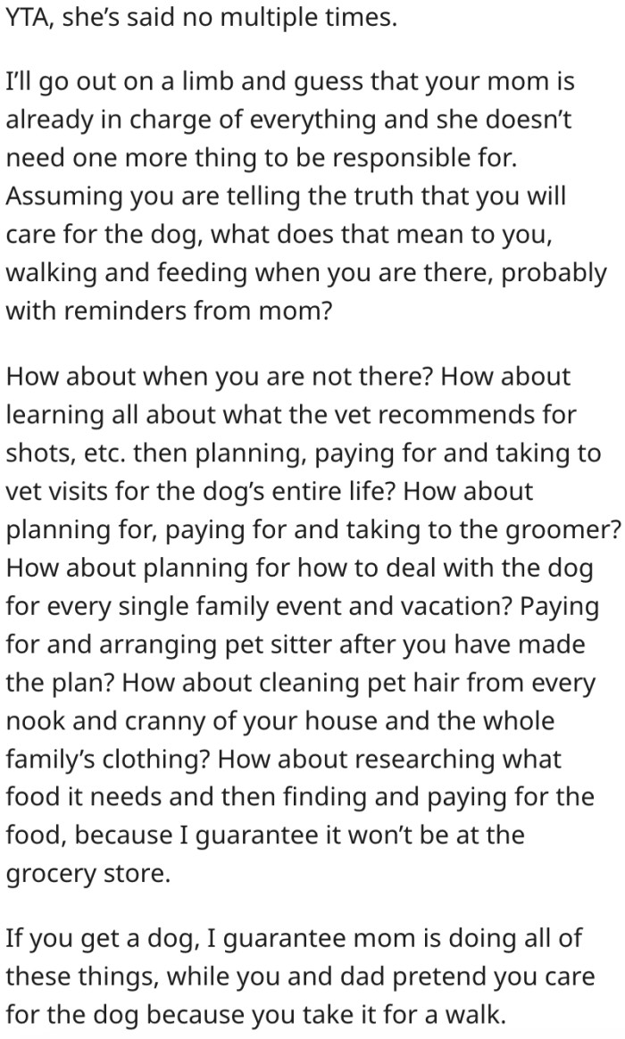 15. Walking a dog is not the same as caring for a dog.