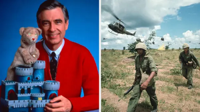 1. Our friendly neighbor Mister Rogers was a sniper during the Vietnam War where he developed anger issues. He was advised by his therapist to get involved in children's shows to cope with it.