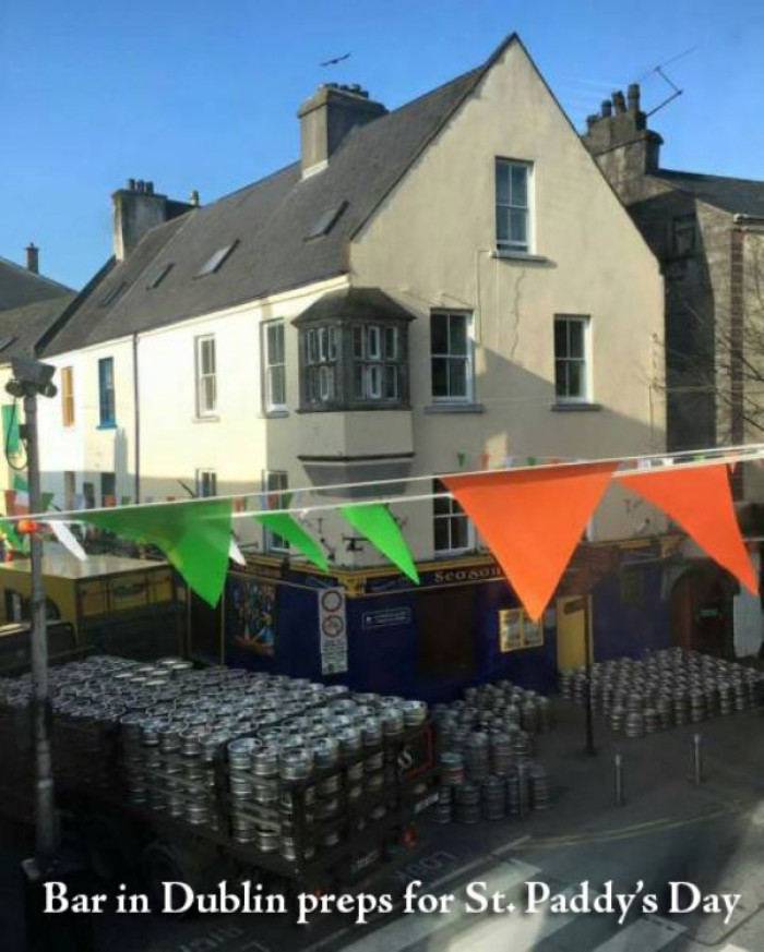 20. Pre-St. Paddy's Day Party Prep: When a Dublin Bar Goes All Out with the Green Decorations