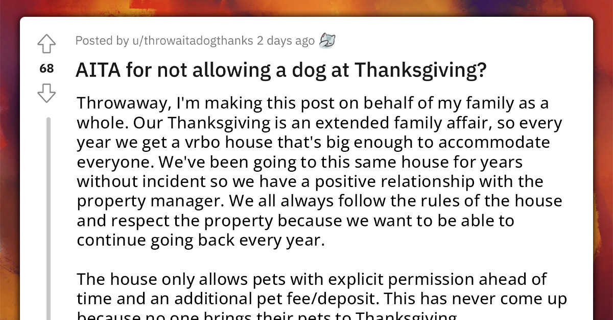 Family Thanksgiving Goes Downhill After Their Inconsiderate Cousins Bring Their New Pup To The Rental Property Without Permission