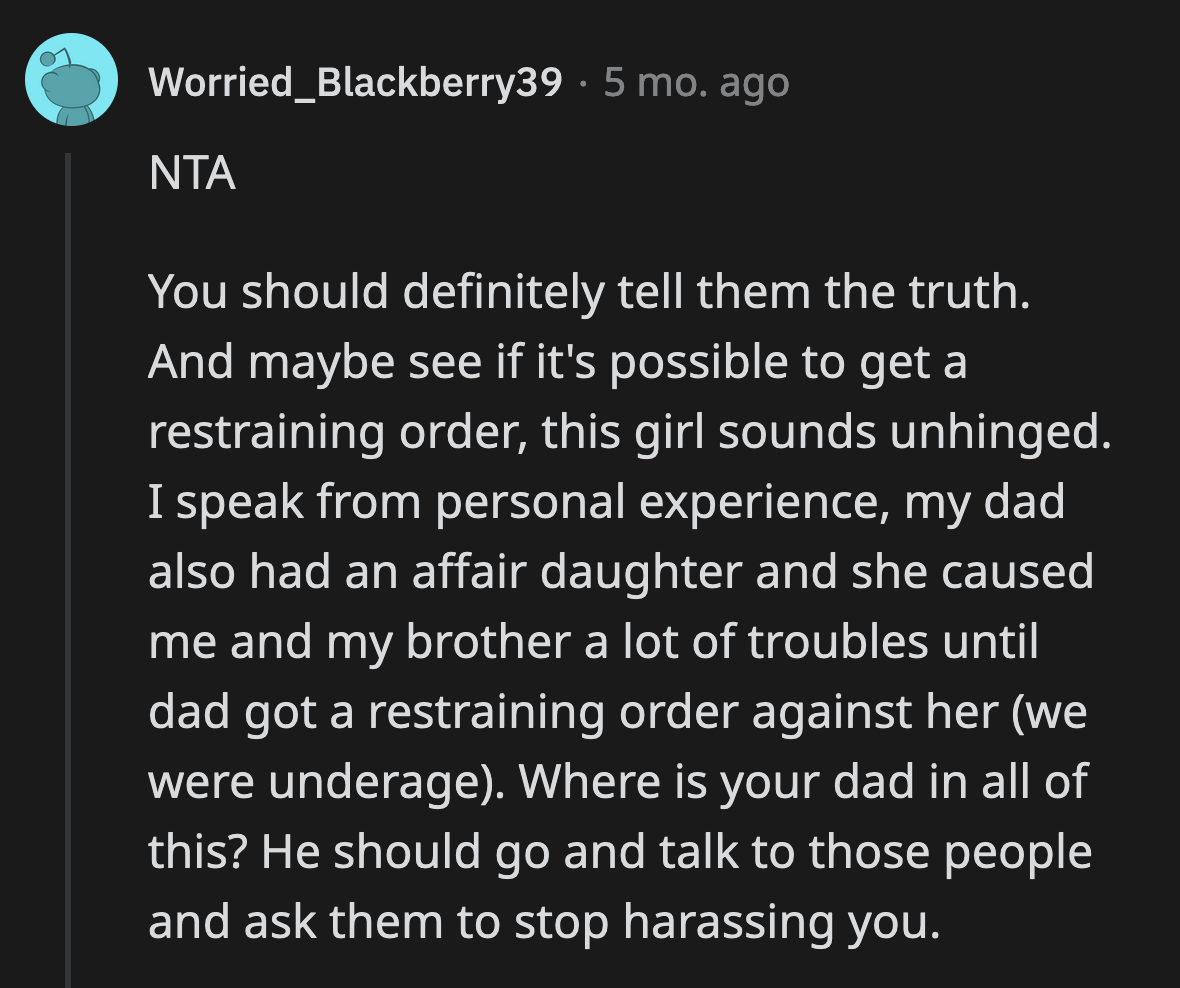 If OP wants to wash her hands off of the problem entirely, can their dad intervene?