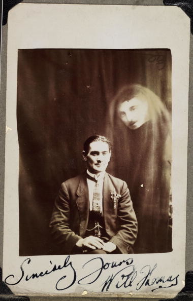 11. A photograph of Will Thomas, taken by William Hope (1863-1933), with a ghost in the background (that they apparently really wanted to include)