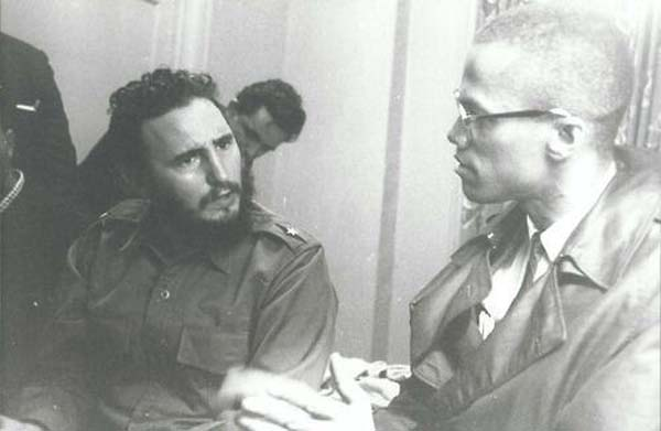 32. Fidel Castro and Malcolm X (1960).