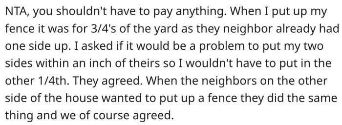 11. Ideally, she shouldn't have to pay.