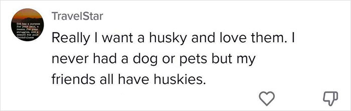 This commenter wants a husky
