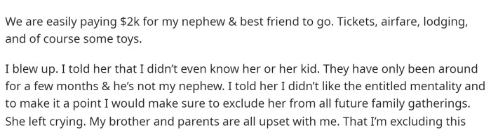 OP says that she blew up on her because she didn't understand why she was so upset about this when she barely even knows her or the son.