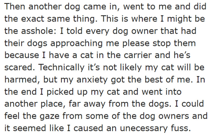 So she asked other pet owners to stop their dogs from coming near.