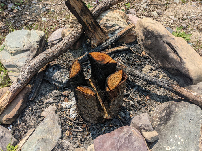 24. This log with weird burn marks found at a campsite.