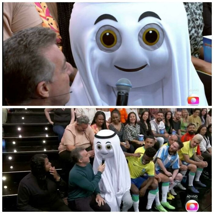 48. World Cup Mascot, La'eeb, On A TV Show In Brazil