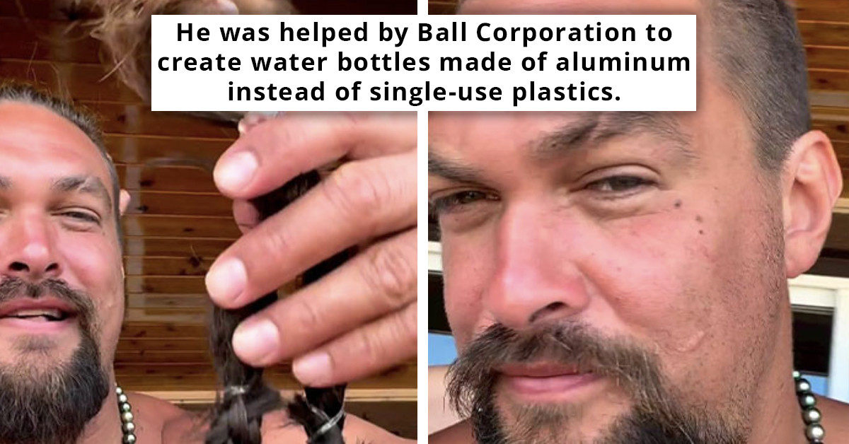 Jason Momoa Cuts His Signature Long Locks To Highlight The Dangers Of Single-Use Plastics