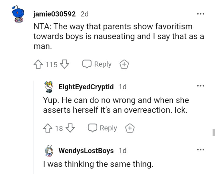 Apparently, OP's brother can do no wrong and when she asserts herself, it's termed an overreaction